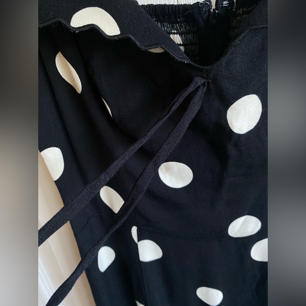 NWT Reformation Shyla Polka Dot Dress with Bow Details Size 6 - Picture 6 of 16